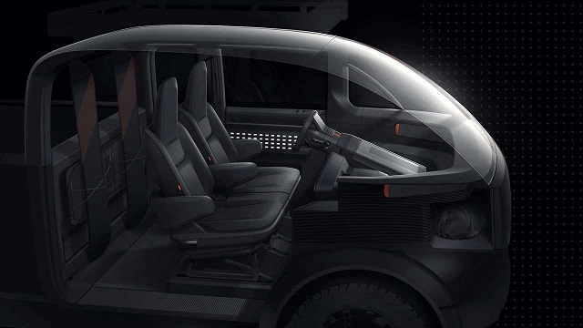 2023 Canoo Electric Pickup Truck interior
